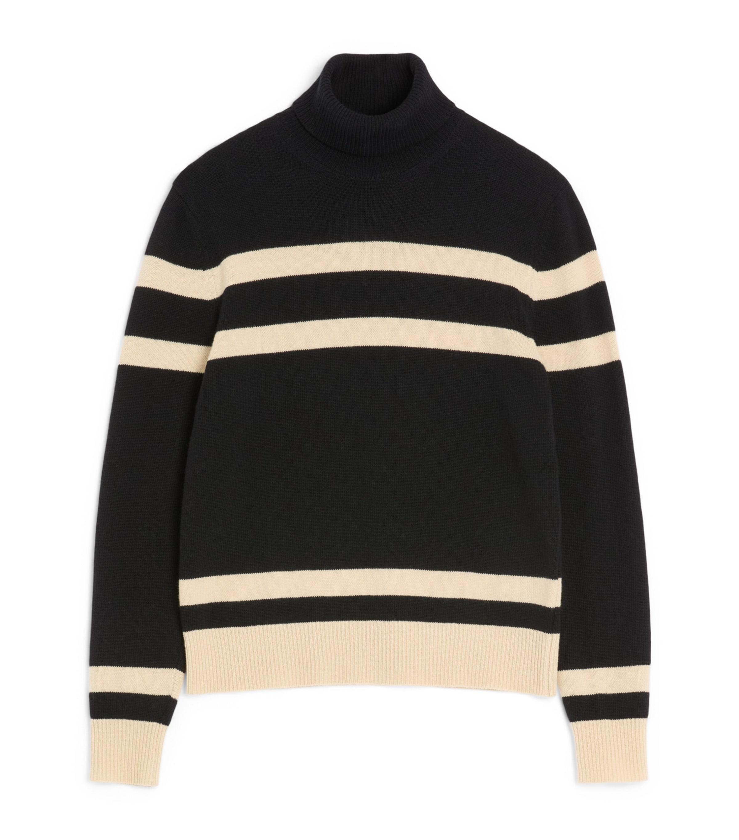 Valentino Garavani Virgin Wool Stripe Rollneck Sweater by VALENTINO