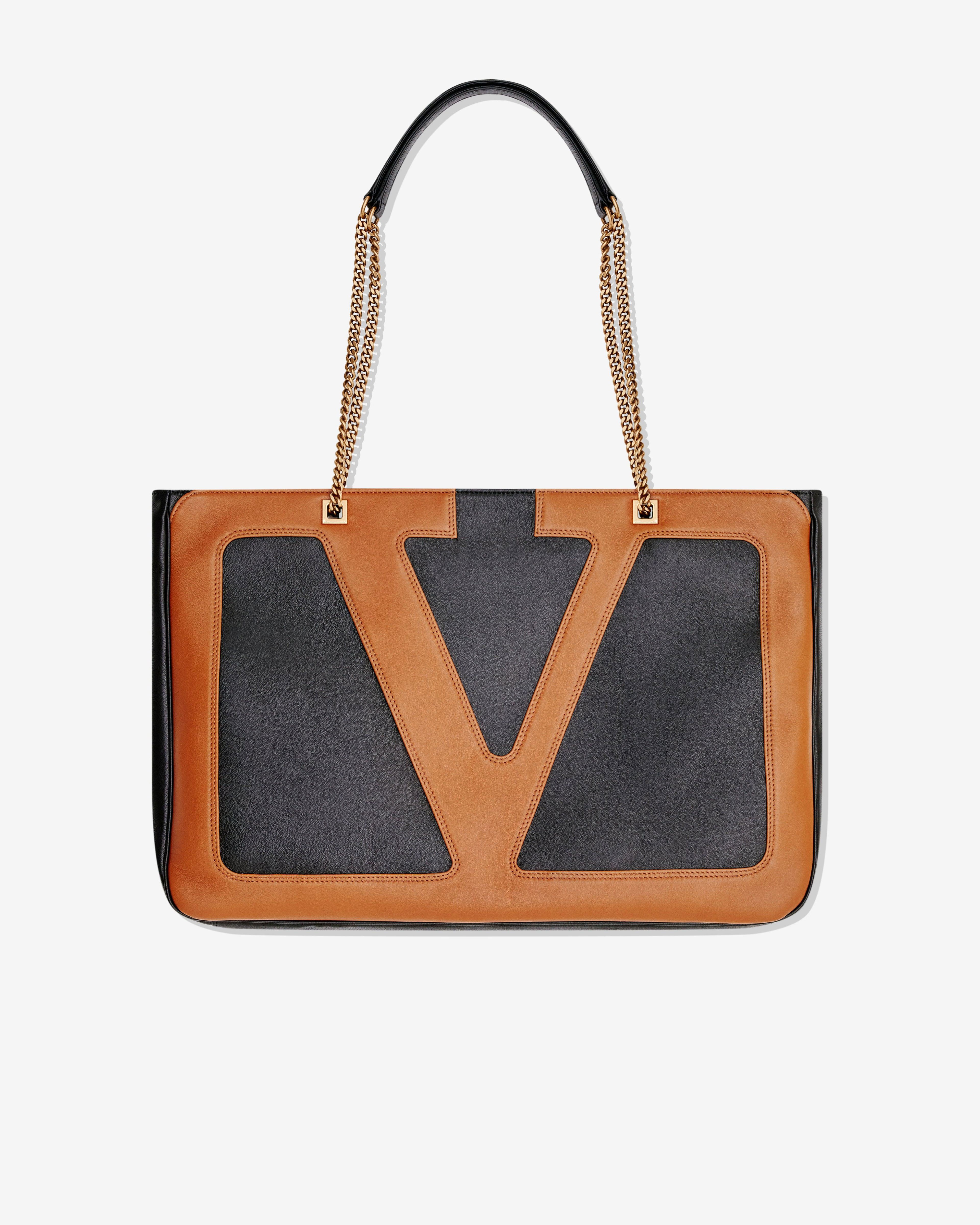 Valentino Garavani - Viva Superstar Large Shopping Bag - (Black/Brown) by VALENTINO