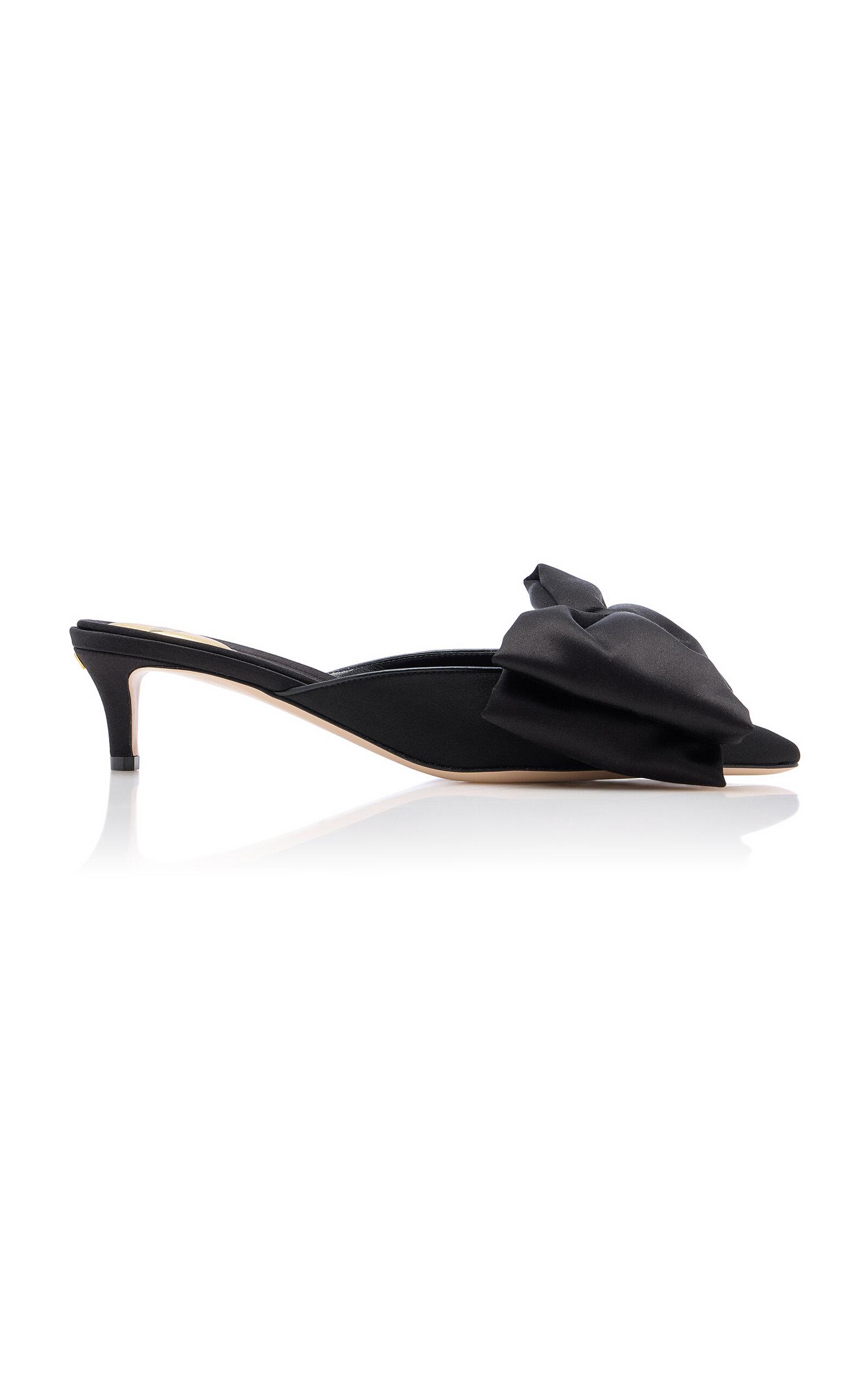 Valentino Garavani Yolande Bow-Detailed Satin Mules - Moda Operandi by VALENTINO