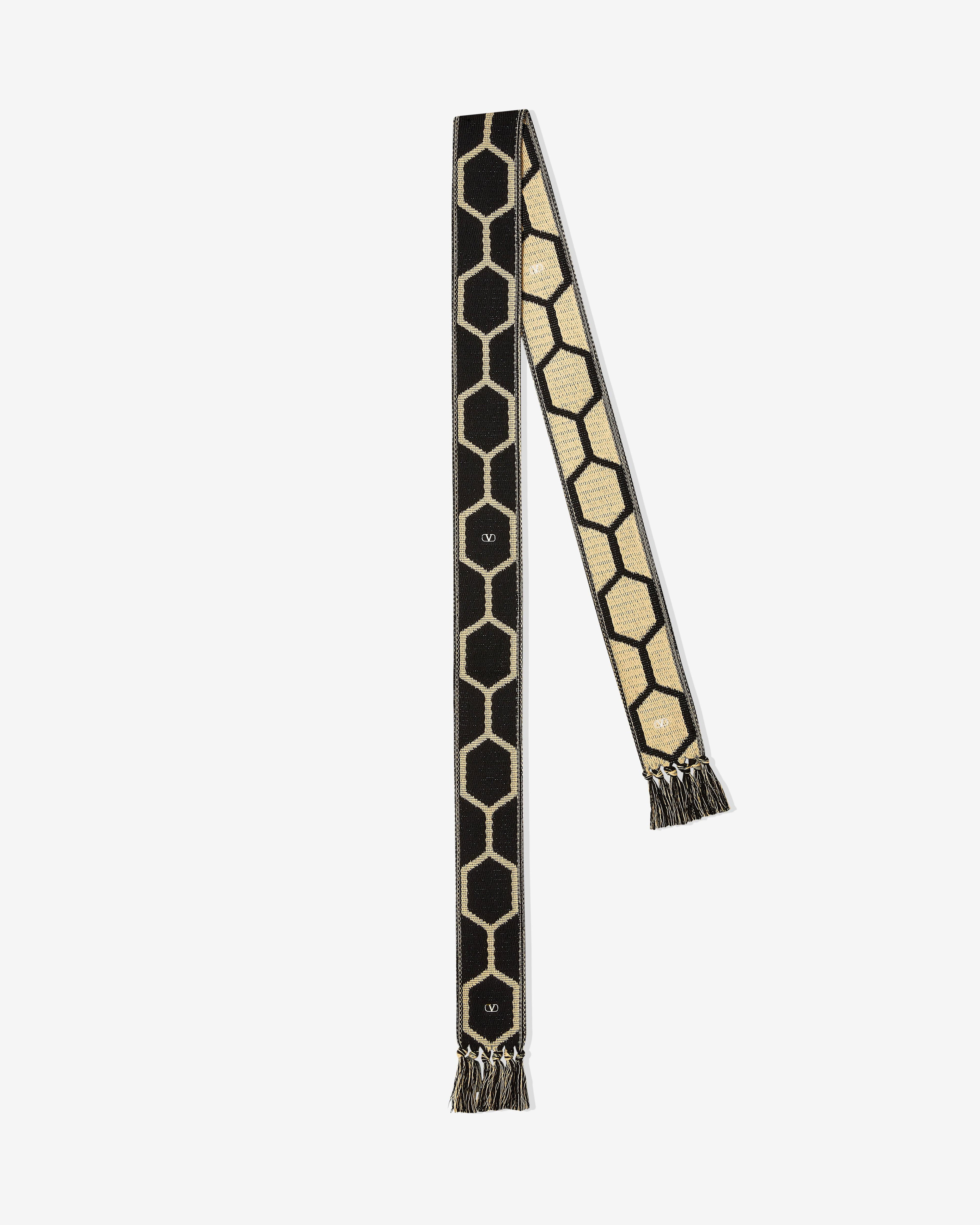 Valentino - Men's Antibes Cotton Scarf - (Black/Beige) by VALENTINO
