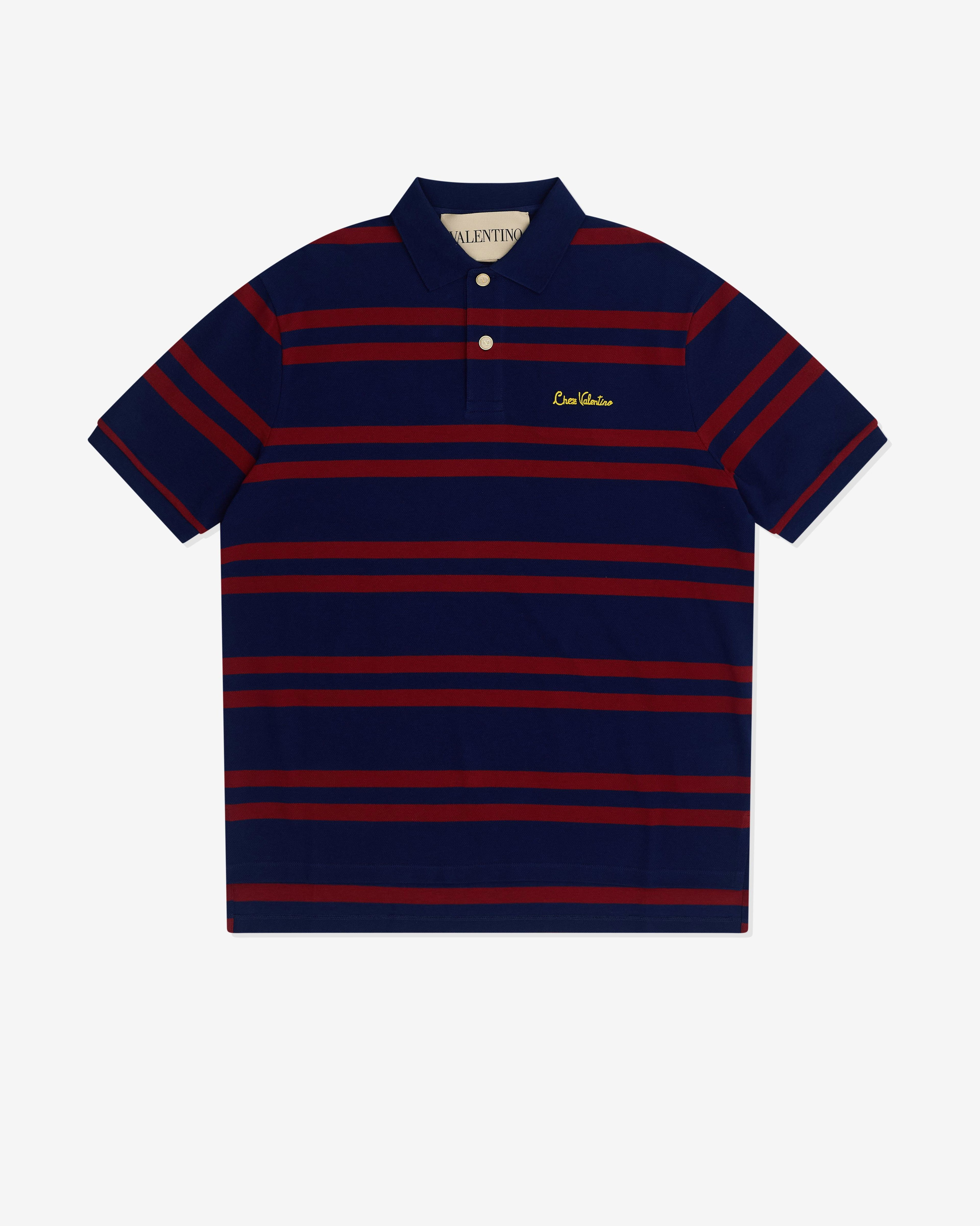 Valentino - Men’s Chez Valentino Polo - (Navy/Burgundy) by VALENTINO Valentino - Men’s Chez Valentino Polo - (Navy/Burgundy) by VALENTINO
