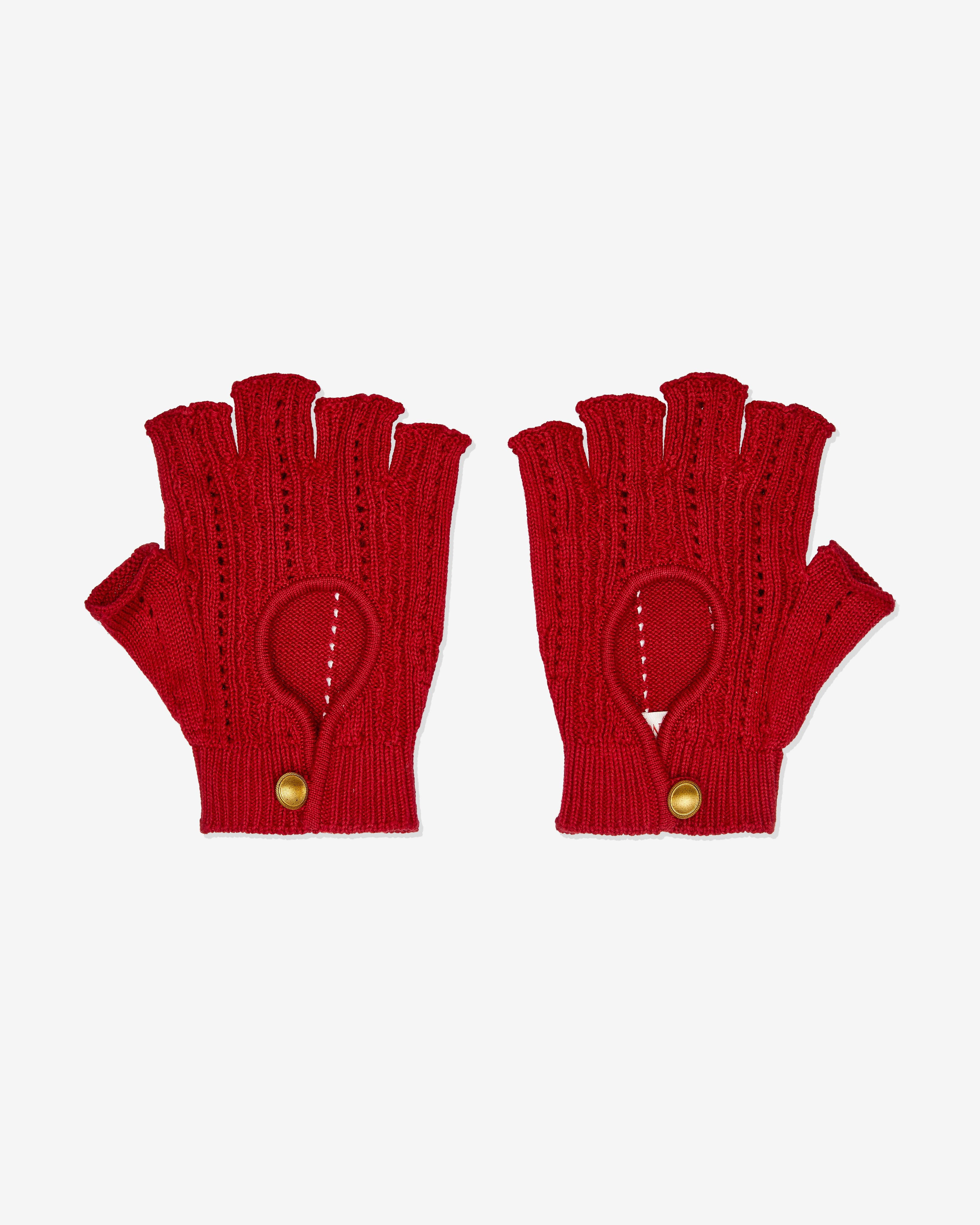 Valentino - Men's Fingerless Knitted Gloves - (Red) by VALENTINO