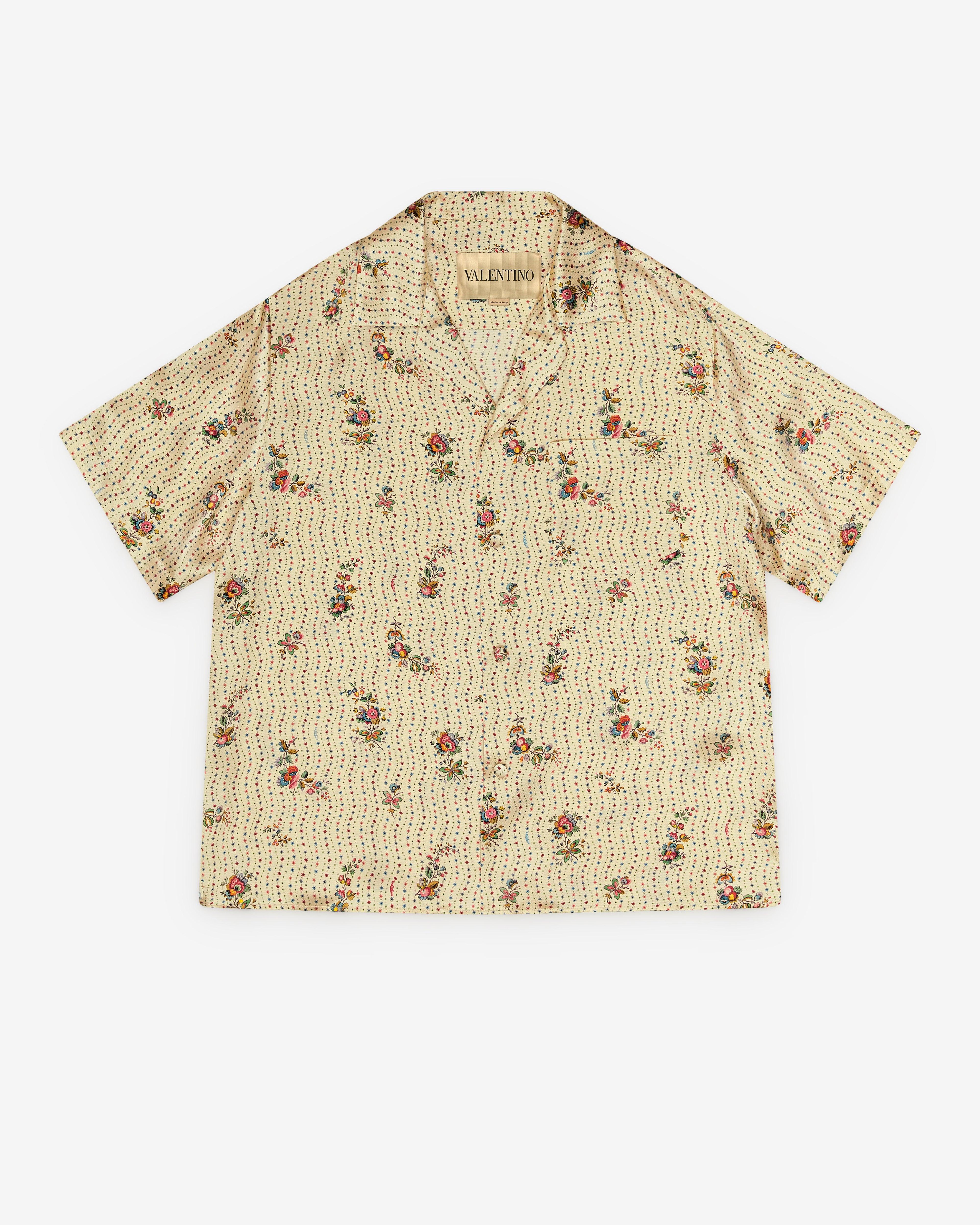 Valentino - Men's Silk Bowling Shirt - (Butter) by VALENTINO