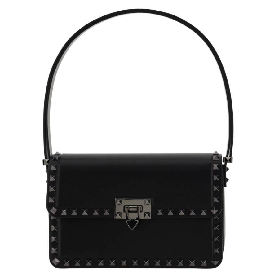 Valentino Rockstud Leather Shoulder Bag by VALENTINO