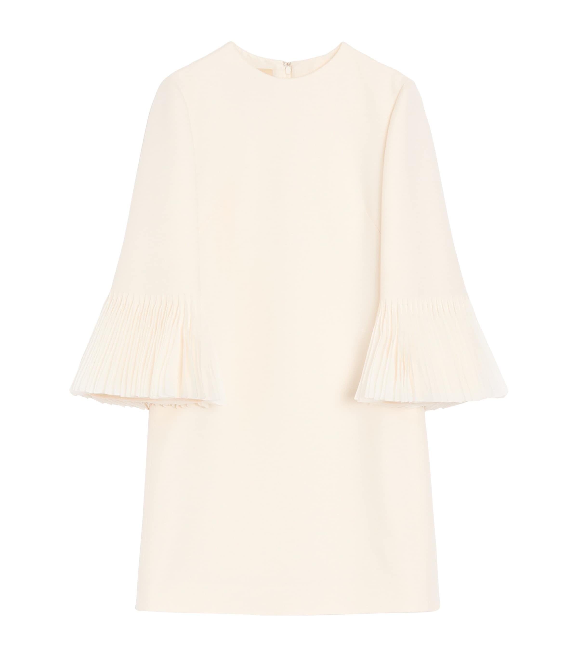 Valentino Silk-Wool Ruffle Mini Dress by VALENTINO