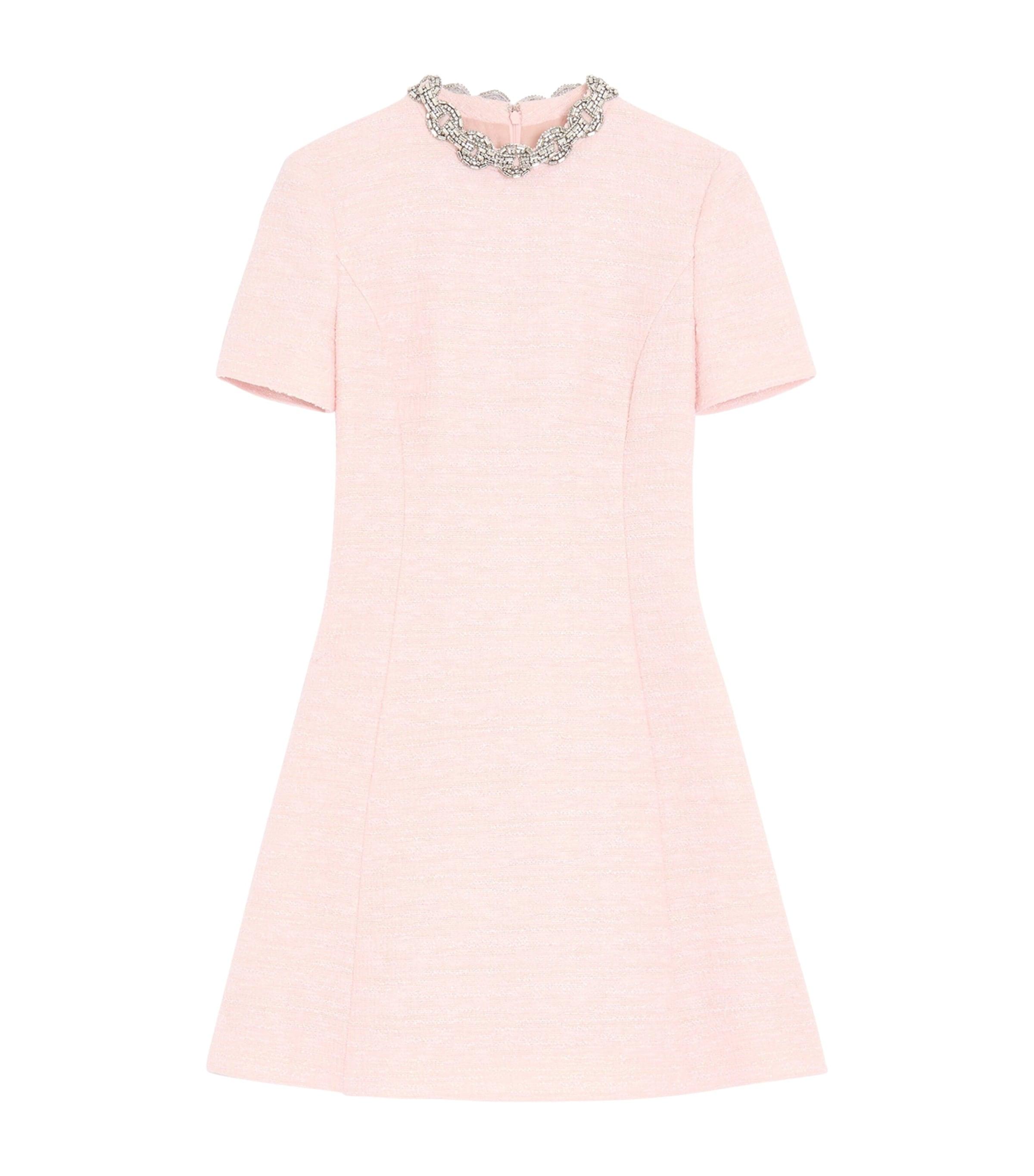 Valentino Tweed Embellished Mini Dress by VALENTINO
