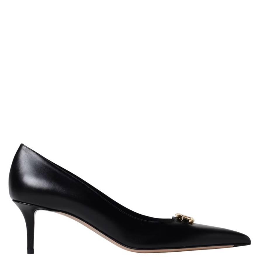 Valentino VLogo Pointed-Toe Calfskin Pumps by VALENTINO