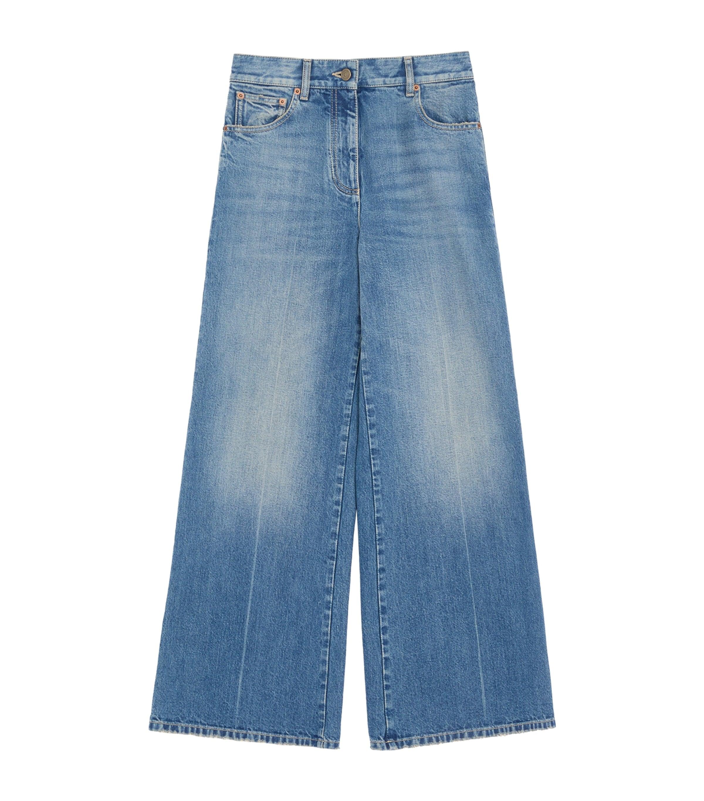 Valentino VLogo Wide-Leg Mid-Rise Jeans by VALENTINO