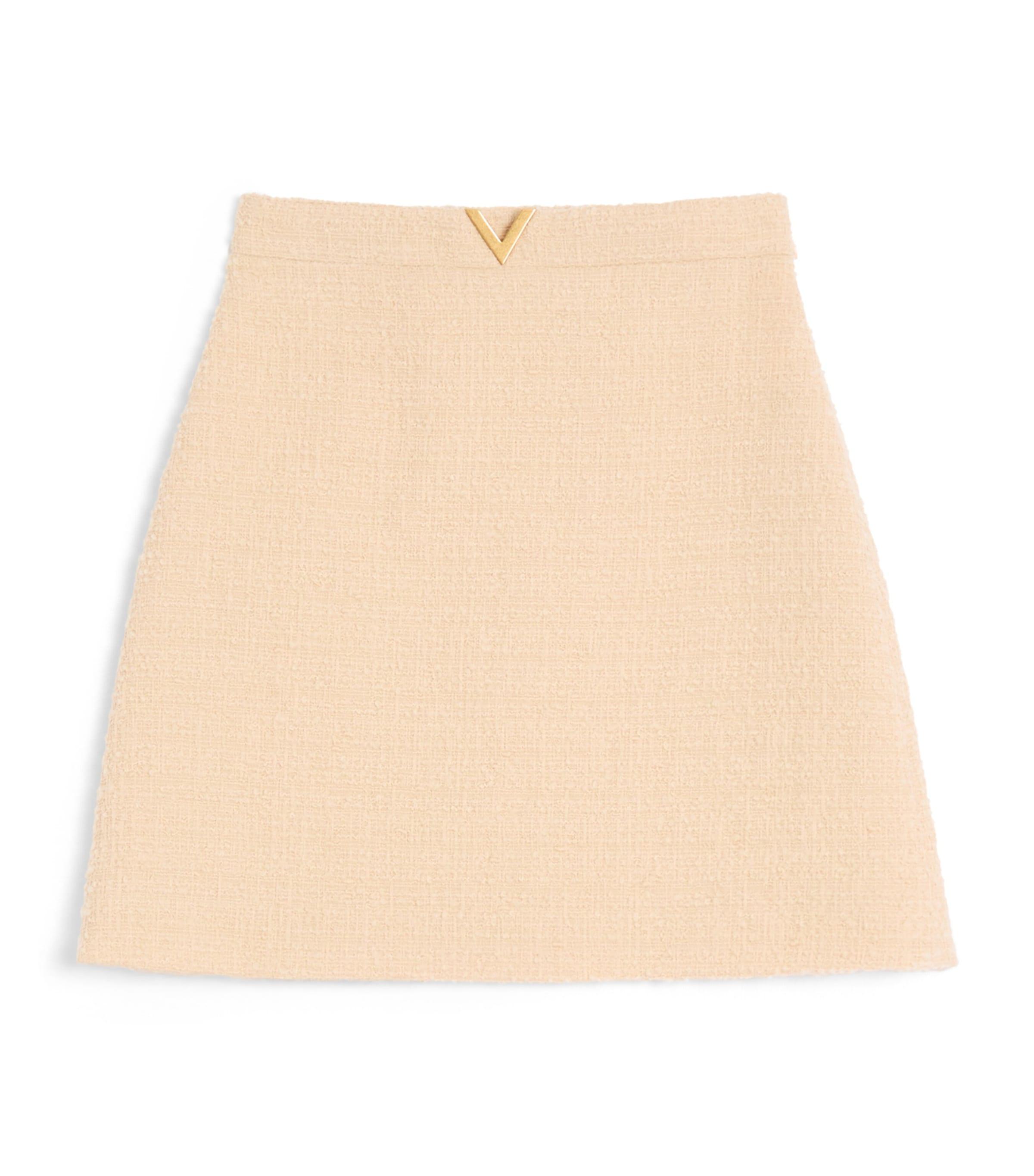 Valentino Virgin Wool-Blend Tweed Mini Skirt by VALENTINO