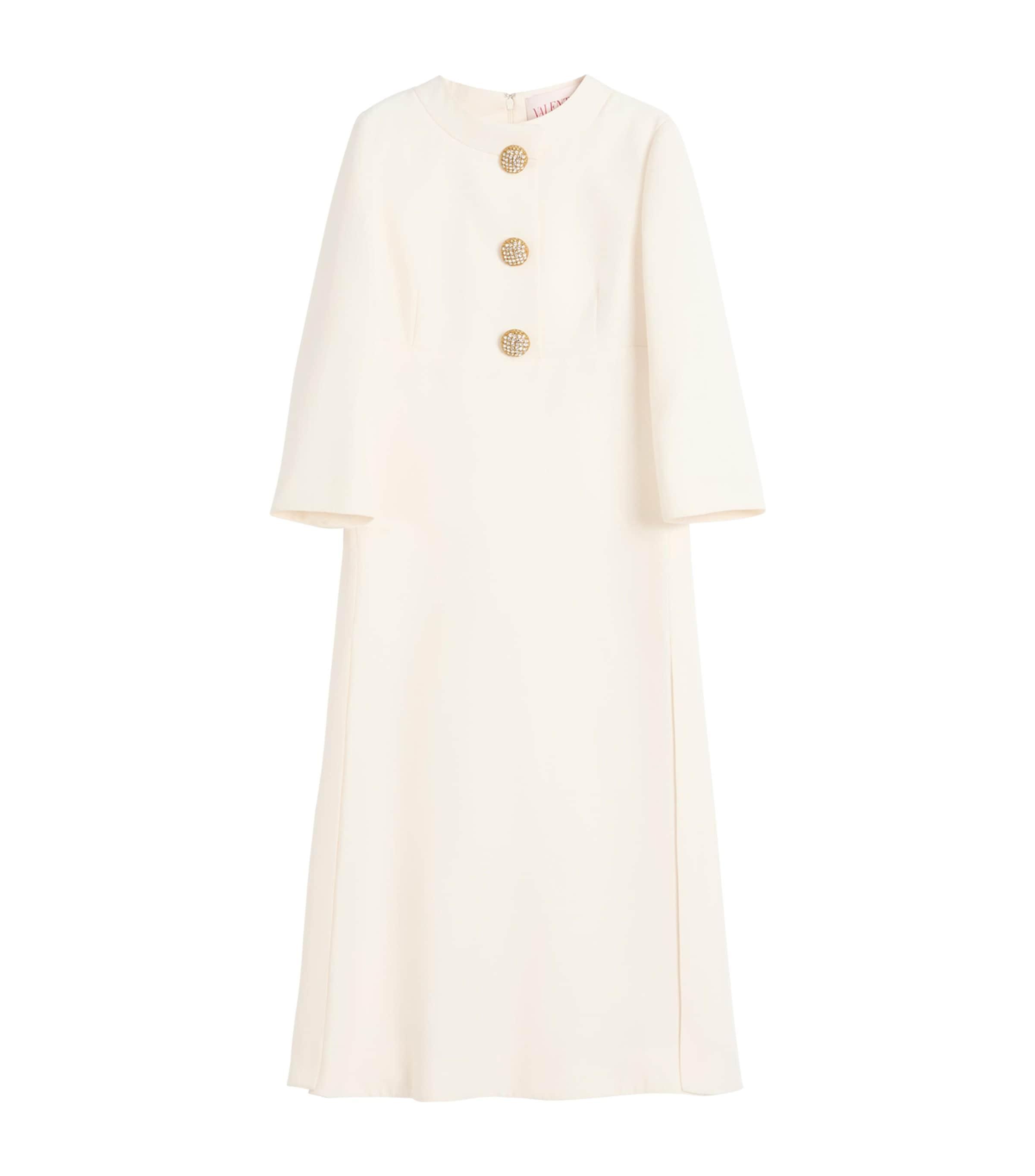 Valentino Virgin Wool-Silk Midi Dress by VALENTINO