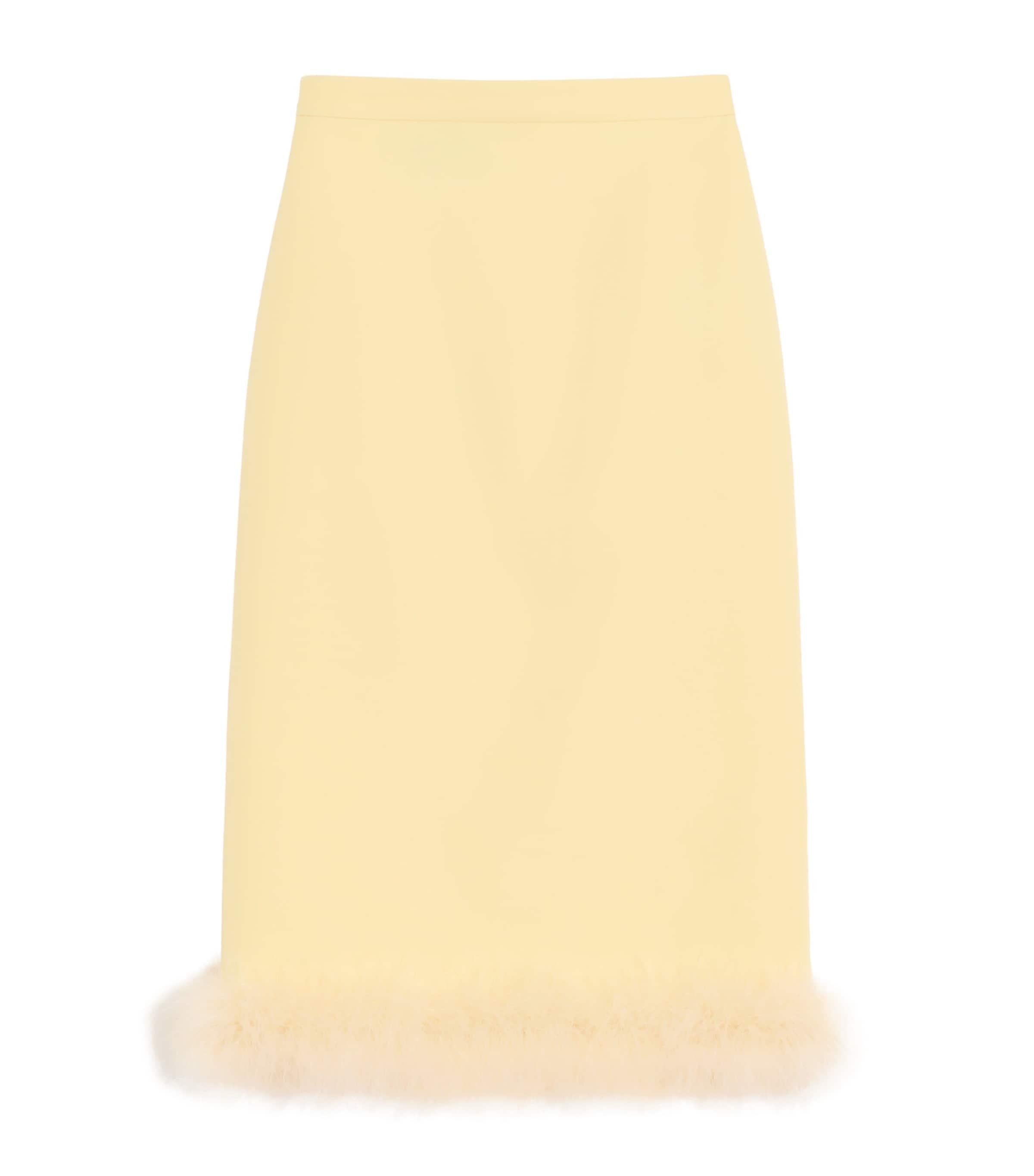 Valentino Virgin Wool-Silk Trimmed Midi Skirt by VALENTINO