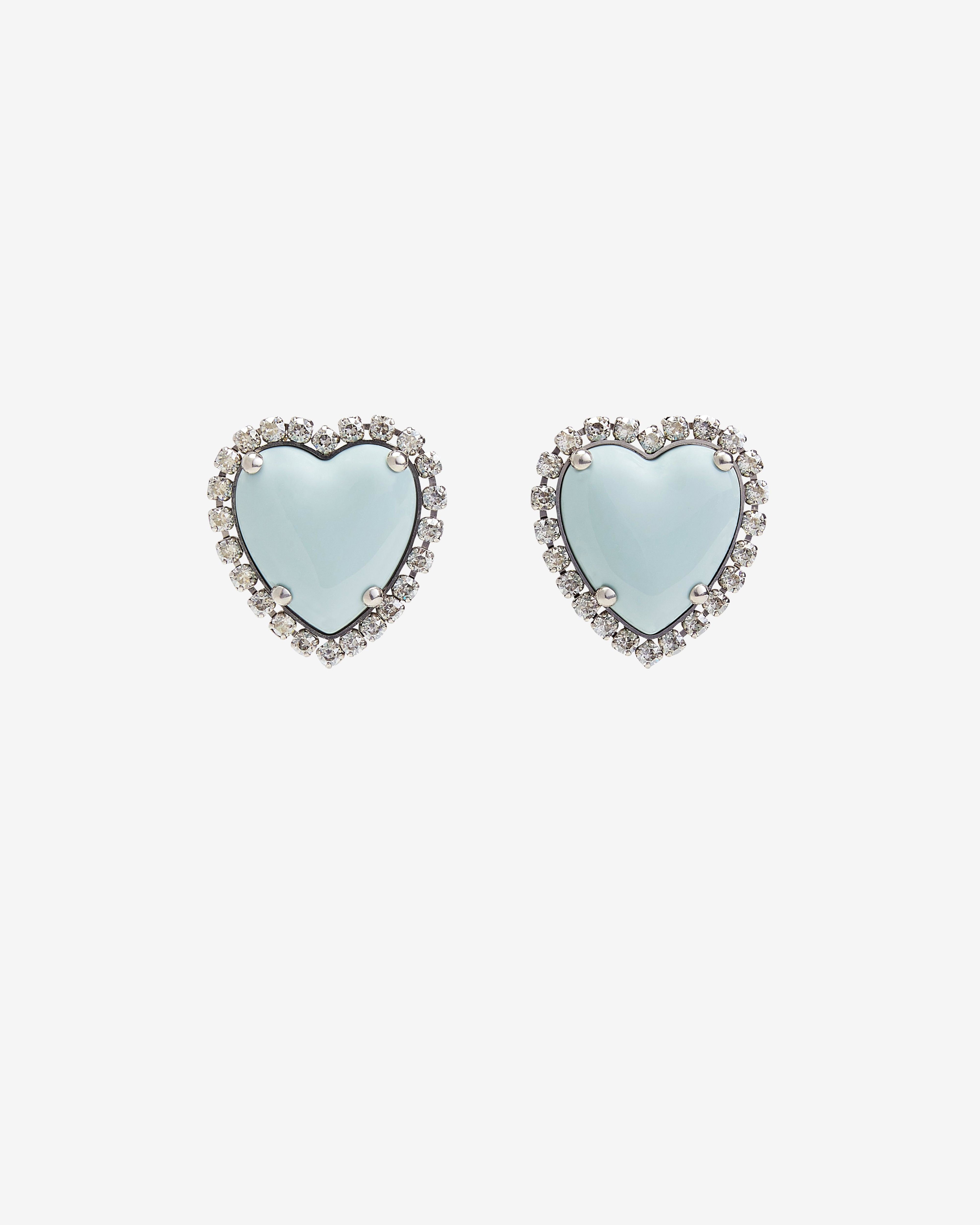 Valentino - Women's Coeur Hyperbole Earrings - (Palladium/Azure) by VALENTINO