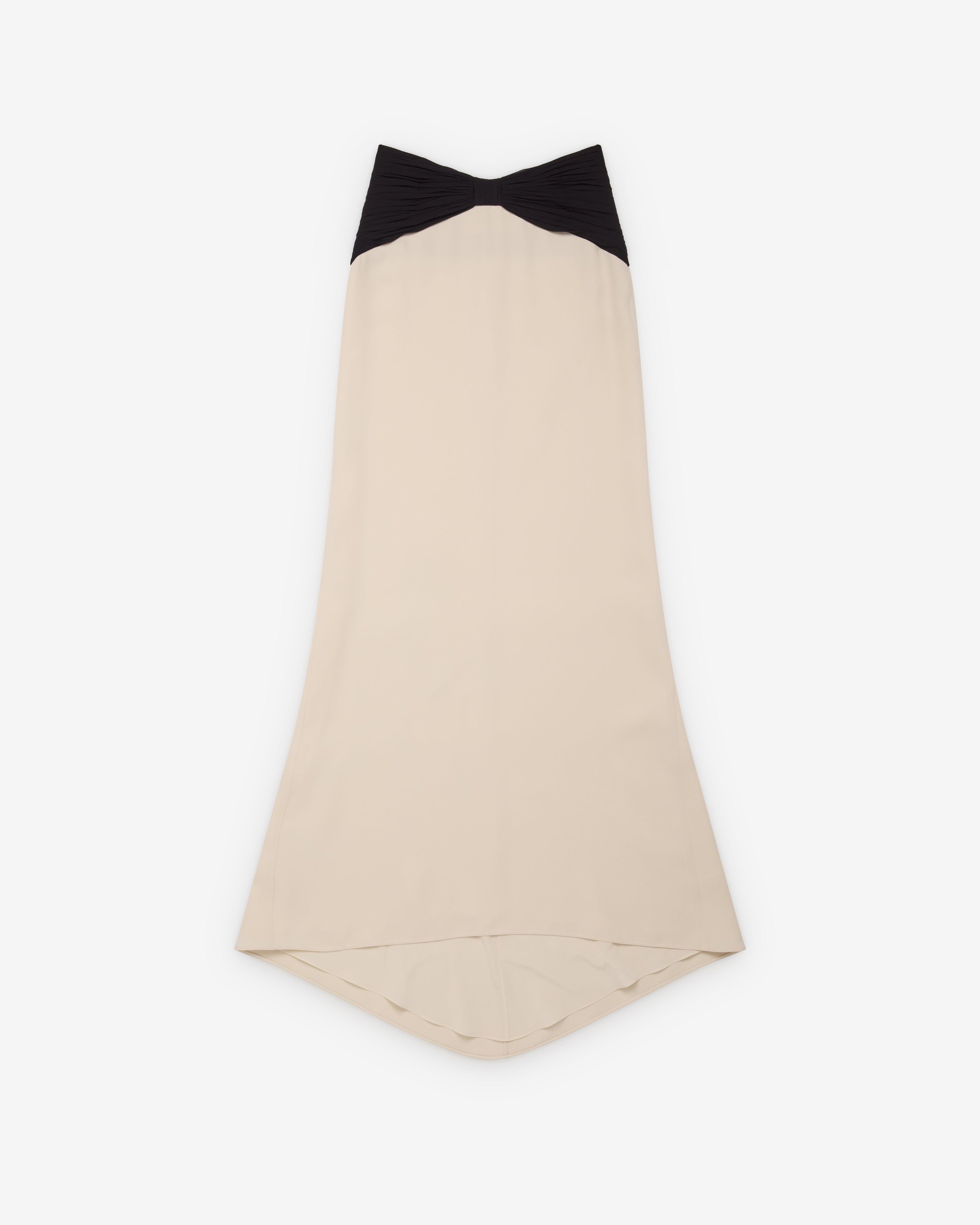 Valentino  - Women's Silk Maxi Skirt - (Ivory/Black) by VALENTINO