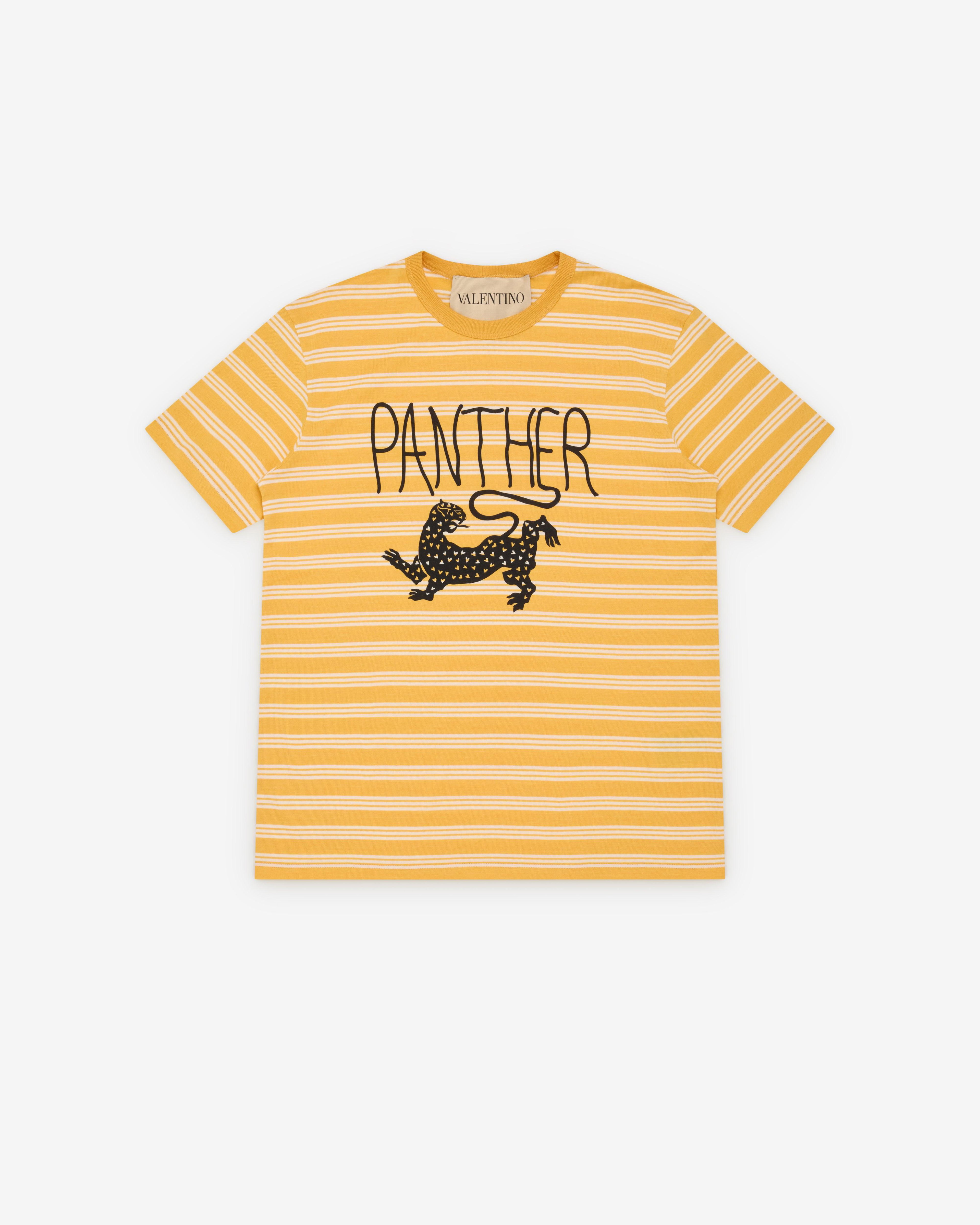 Valentino - Women's Striped Panther T-Shirt - (Yellow) by VALENTINO