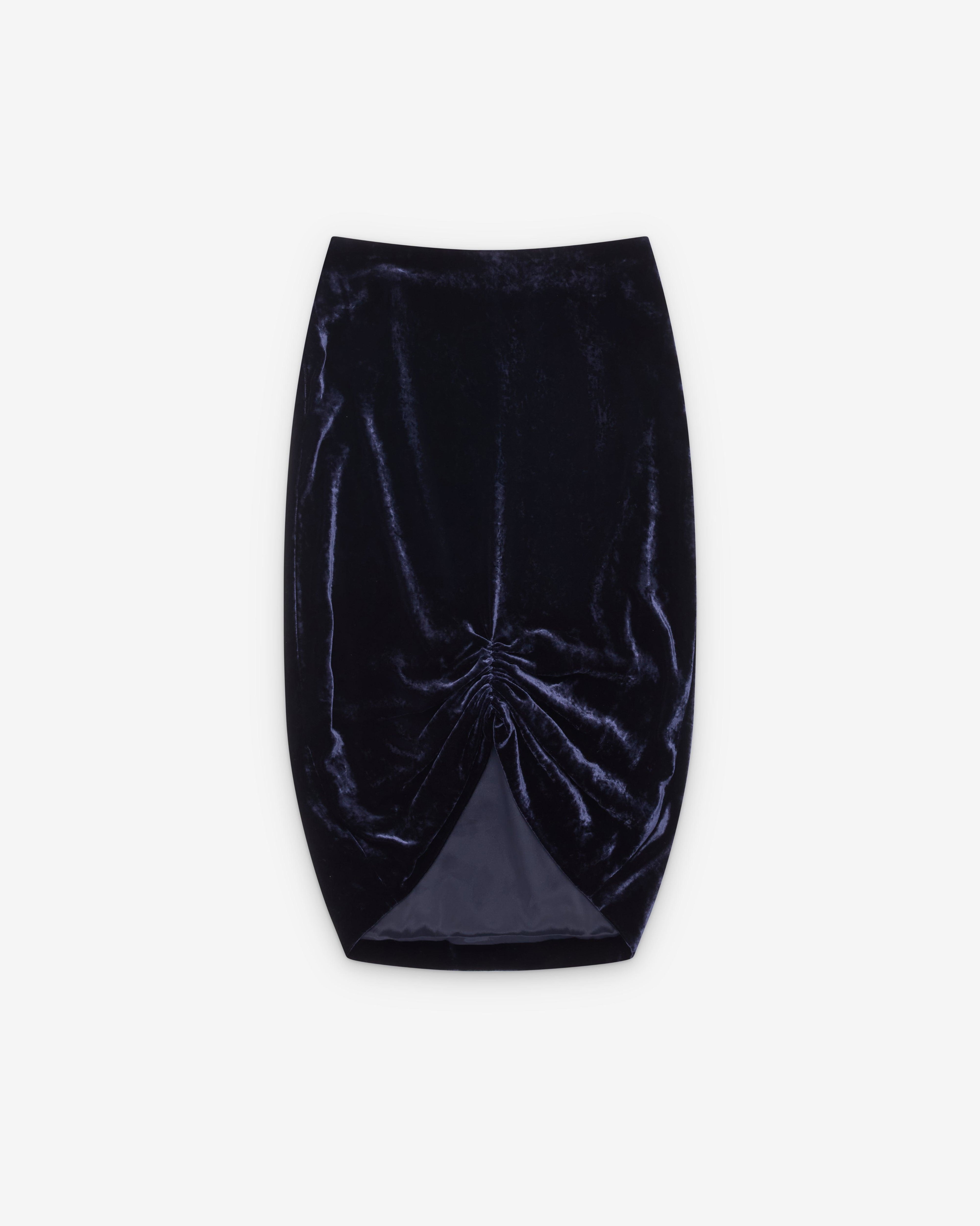 Valentino - Women's Velvet Skirt - (Navy) by VALENTINO