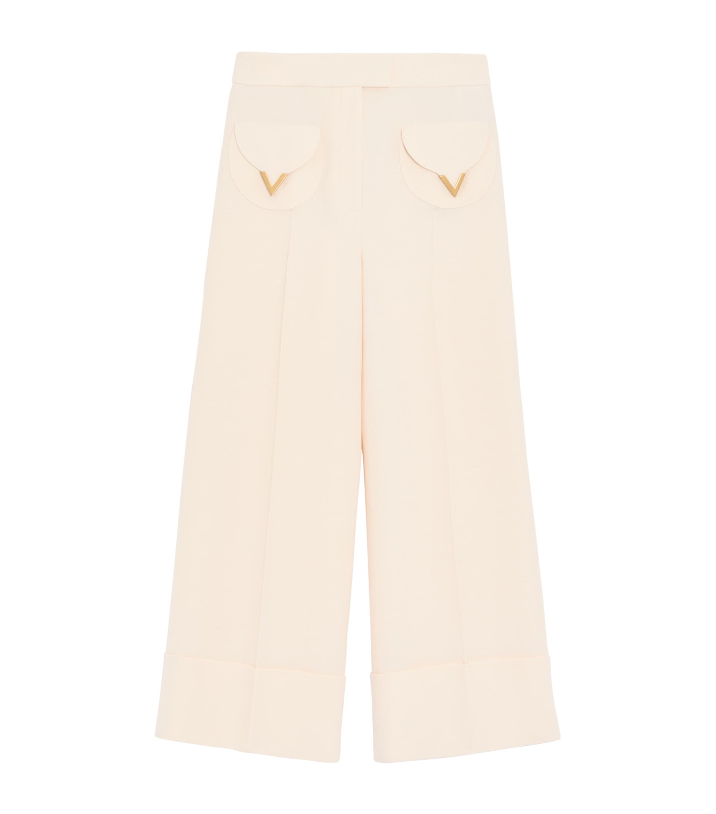 Valentino Wool-Silk Crepe Tailored Trousers by VALENTINO