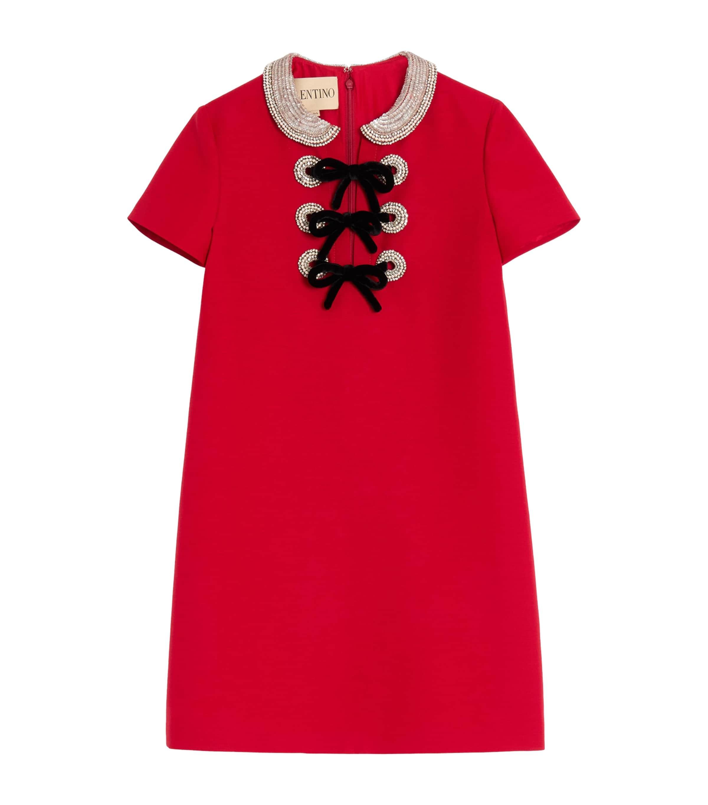 Valentino Wool-Silk Crystal Mini Dress by VALENTINO