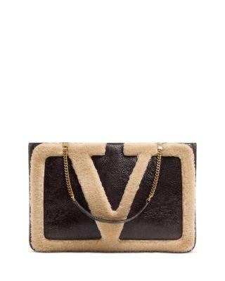 Viva Superstar Medium Shearling Shopping Shoulder Bag by VALENTINO
