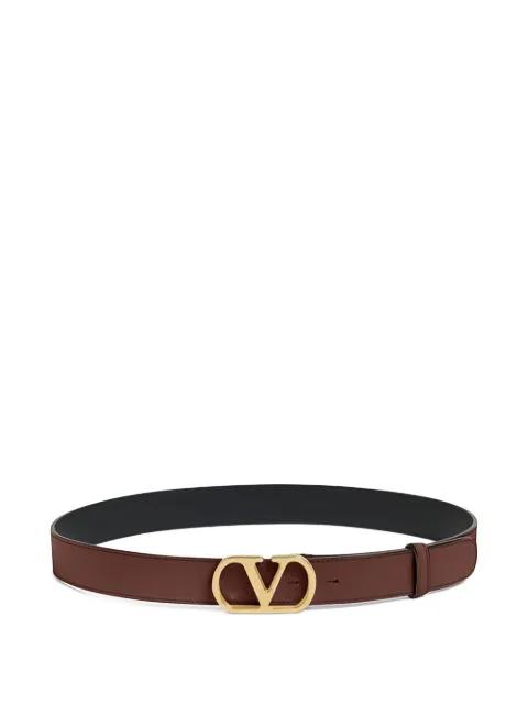Vlogo Signature belt in shiny calfskin 30mm by VALENTINO