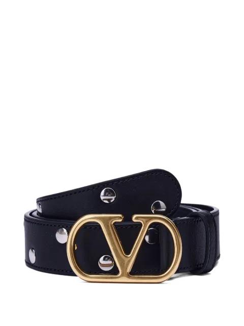 Vlogo studded leather belt by VALENTINO