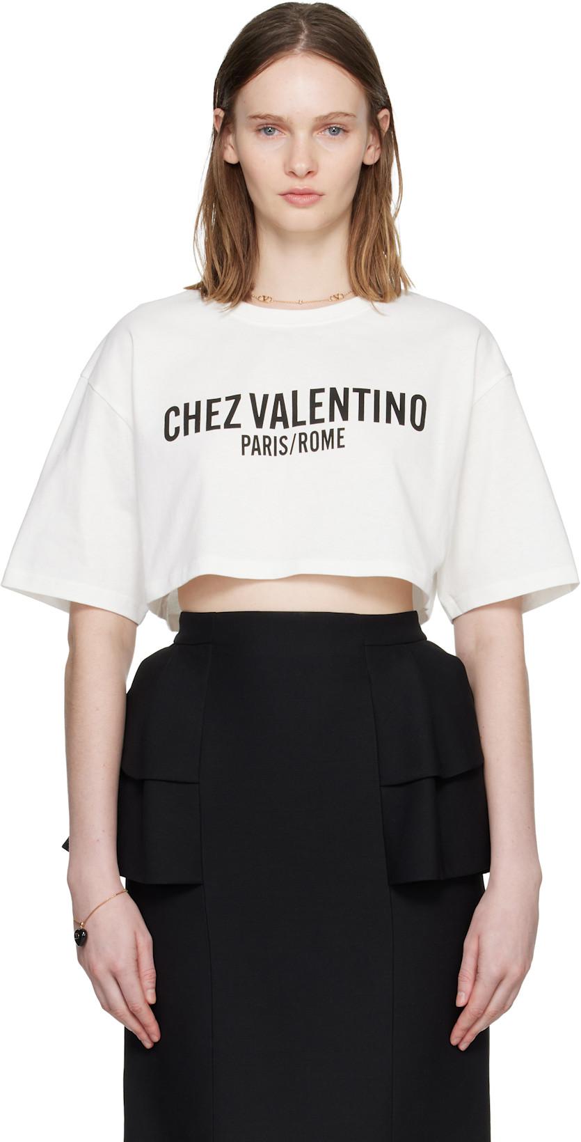 White 'Chez Valentino' T-shirt by VALENTINO
