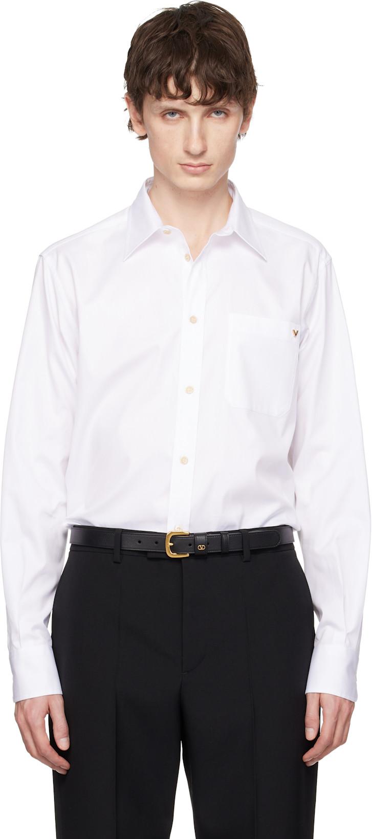 White Oxford Cotton VGold Shirt by VALENTINO