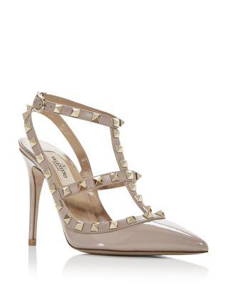Women's Rockstud Cage Leather Pumps with Studs by VALENTINO