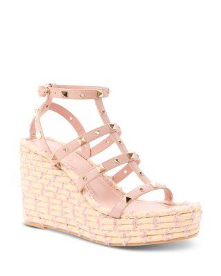 Women's Rockstud Espadrille Wedge Sandals by VALENTINO
