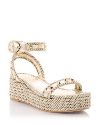 Women's Rockstud Espadrille Wedge Sandals by VALENTINO