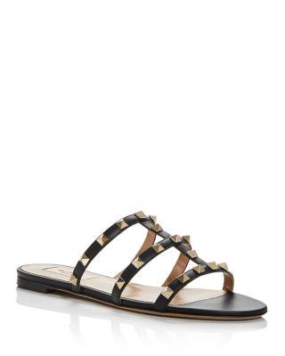 Women's Rockstud Slide Sandals by VALENTINO