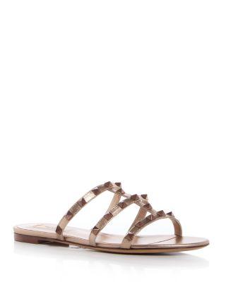 Women's Rockstud Slide Sandals by VALENTINO