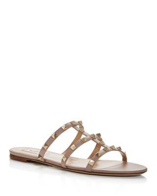 Women's Rockstud Slide Sandals by VALENTINO