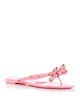 Women's Summer Rockstud PVC Thong Sandals by VALENTINO