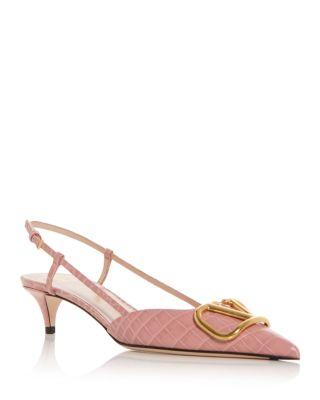 Women's VLogo Kitten Heel Slingback Pumps by VALENTINO