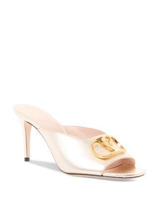 Women's VLogo Metallic Sandals by VALENTINO