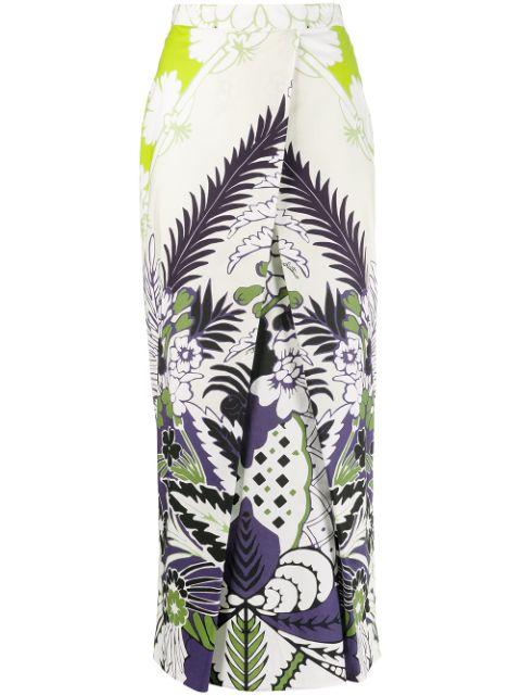 World Arazzo print midi skirt by VALENTINO