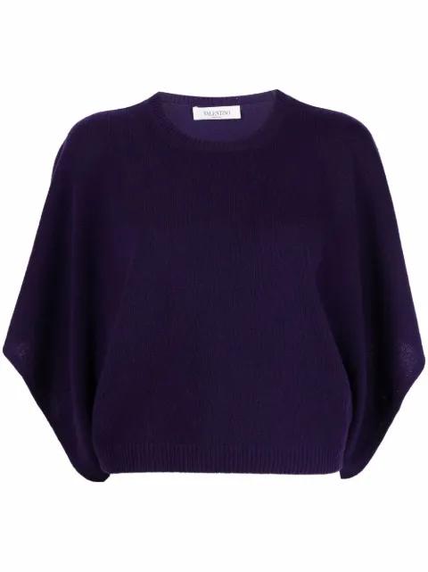 batwing-sleeve knitted top by VALENTINO