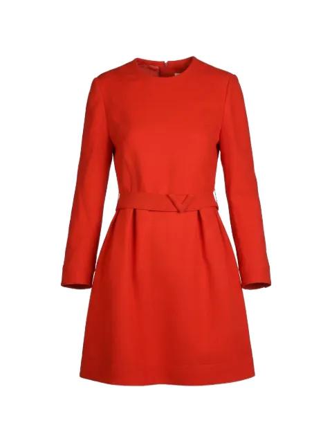 belted long-sleeve mini dress by VALENTINO