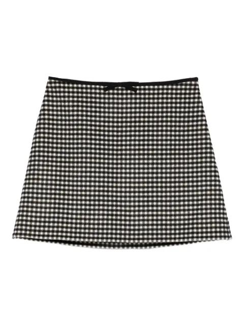 bow-detail checked skirt by VALENTINO