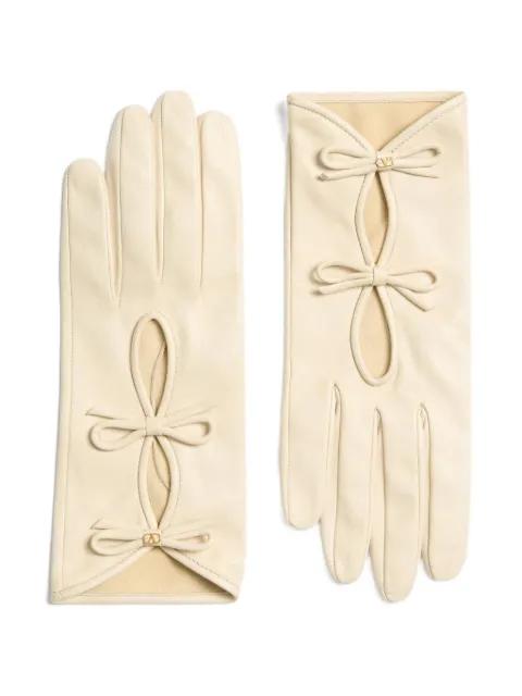 bow-detail leather gloves by VALENTINO