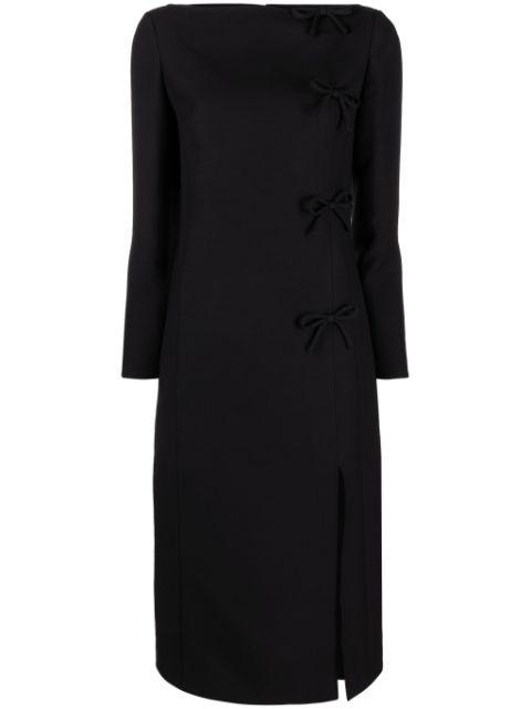 bow-detail midi dress by VALENTINO