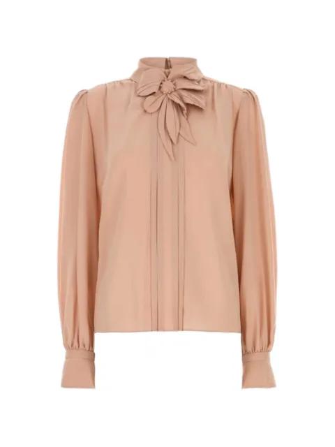 bow-detail pleated blouse by VALENTINO