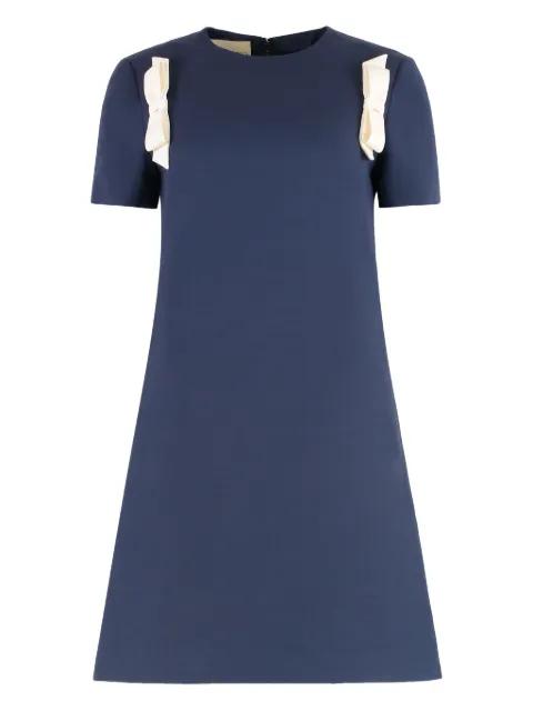 bow-embellished shift dress by VALENTINO