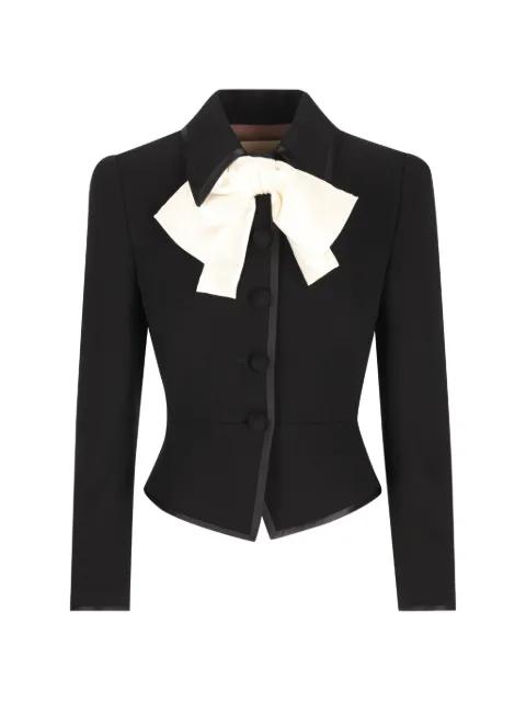 bow-embellishment button-fastening wool jacket by VALENTINO