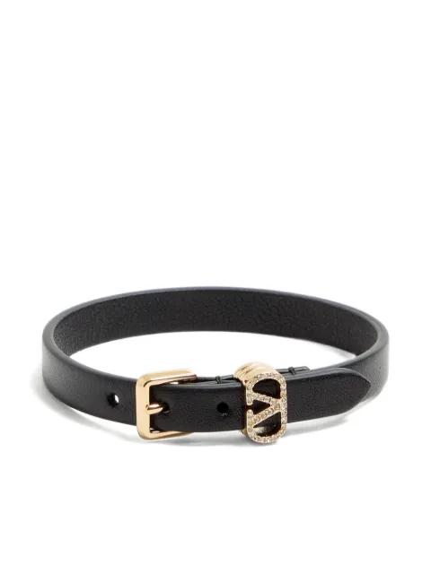 buckle-embellished leather bracelet by VALENTINO
