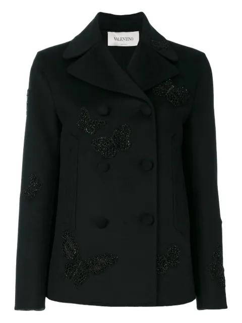 butterfly-embroidered coat by VALENTINO