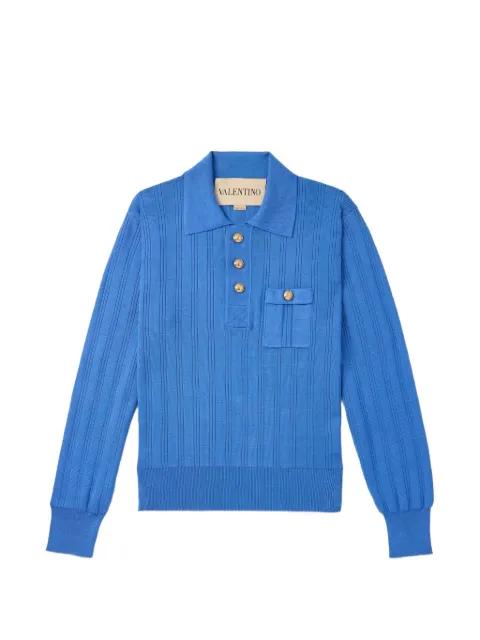 button ribbed polo shirt by VALENTINO