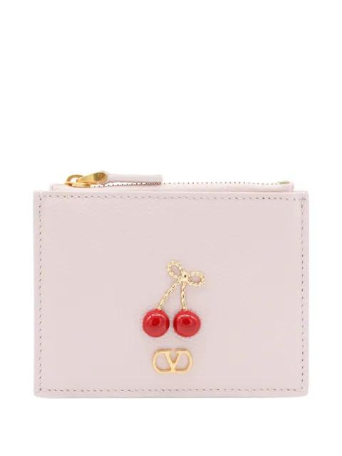 cherry-appliqué leather wallet by VALENTINO