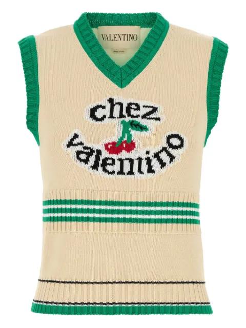 cherry-motif knitted vest by VALENTINO