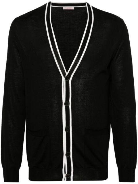 contrasting-trim virgin wool cardigan by VALENTINO